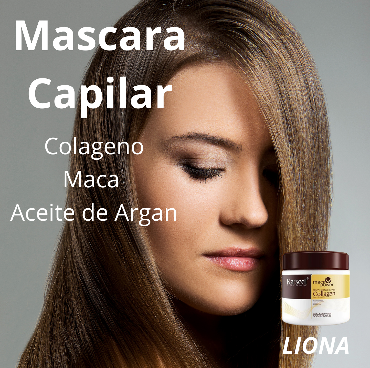 Máscara Capilar Maca Power Reparación Profunda, de Colágeno 500ml/Edición Premium LIONA