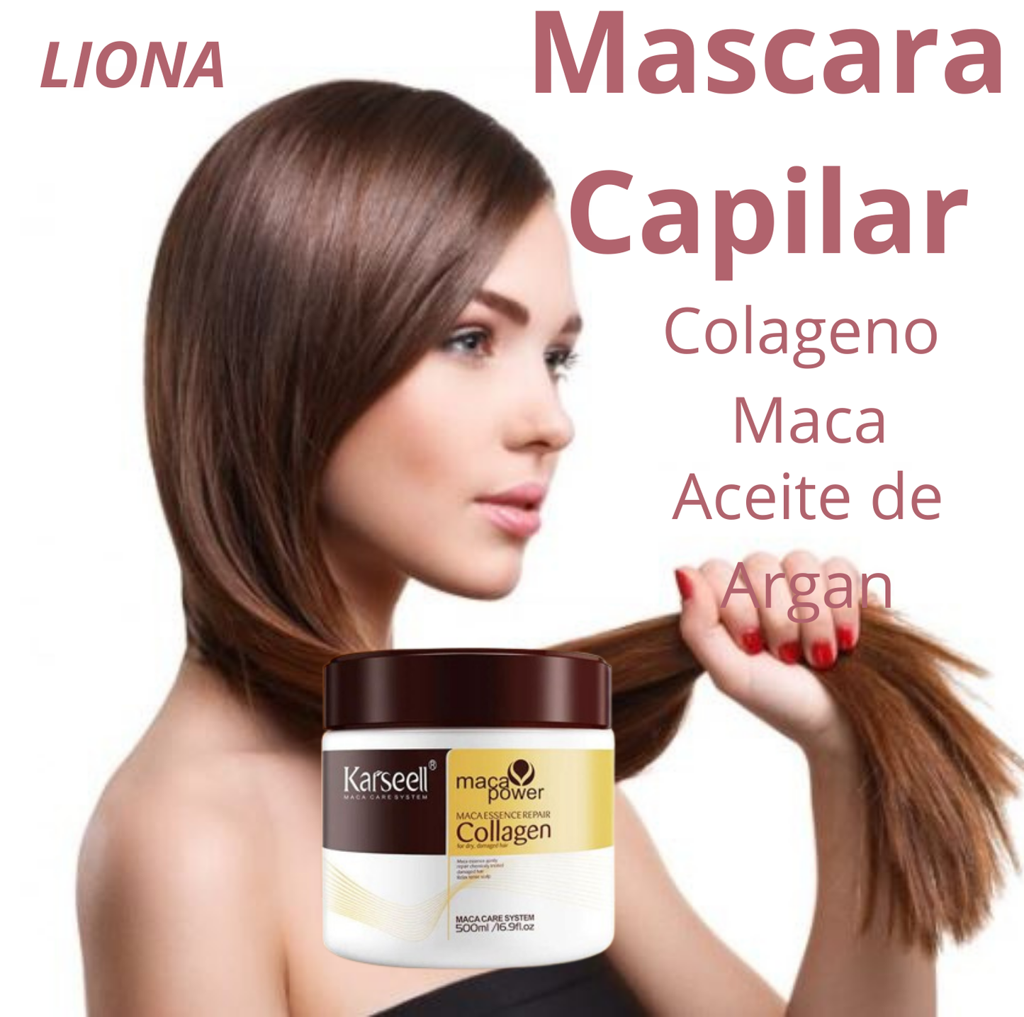 Máscara Capilar Maca Power Reparación Profunda, de Colágeno 500ml/Edición Premium LIONA