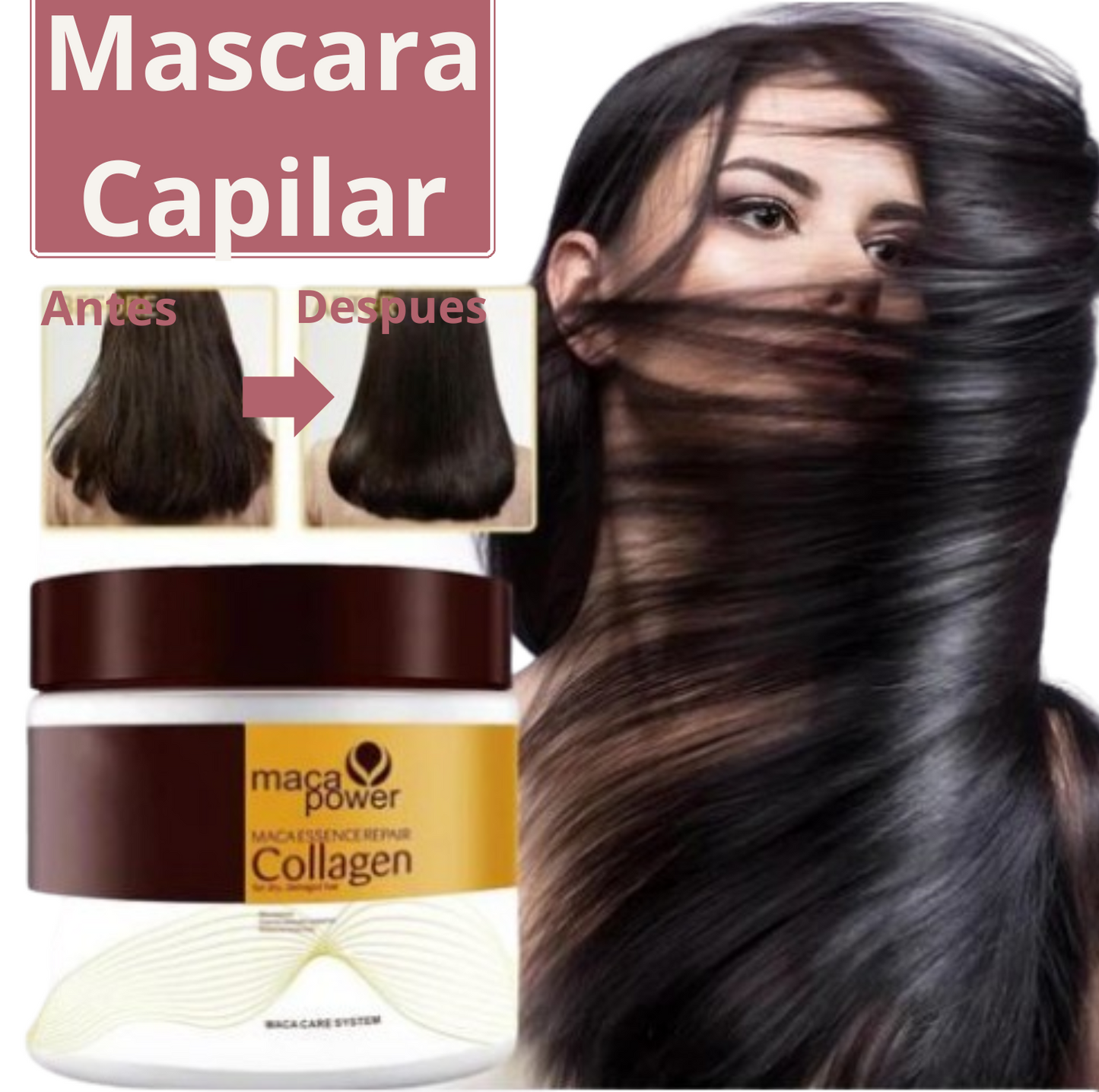 PACK 2 X 1 Máscara Capilar Maca Power Reparación Profunda, con Colágeno 200ml/Edición Premium LIONA (copia)