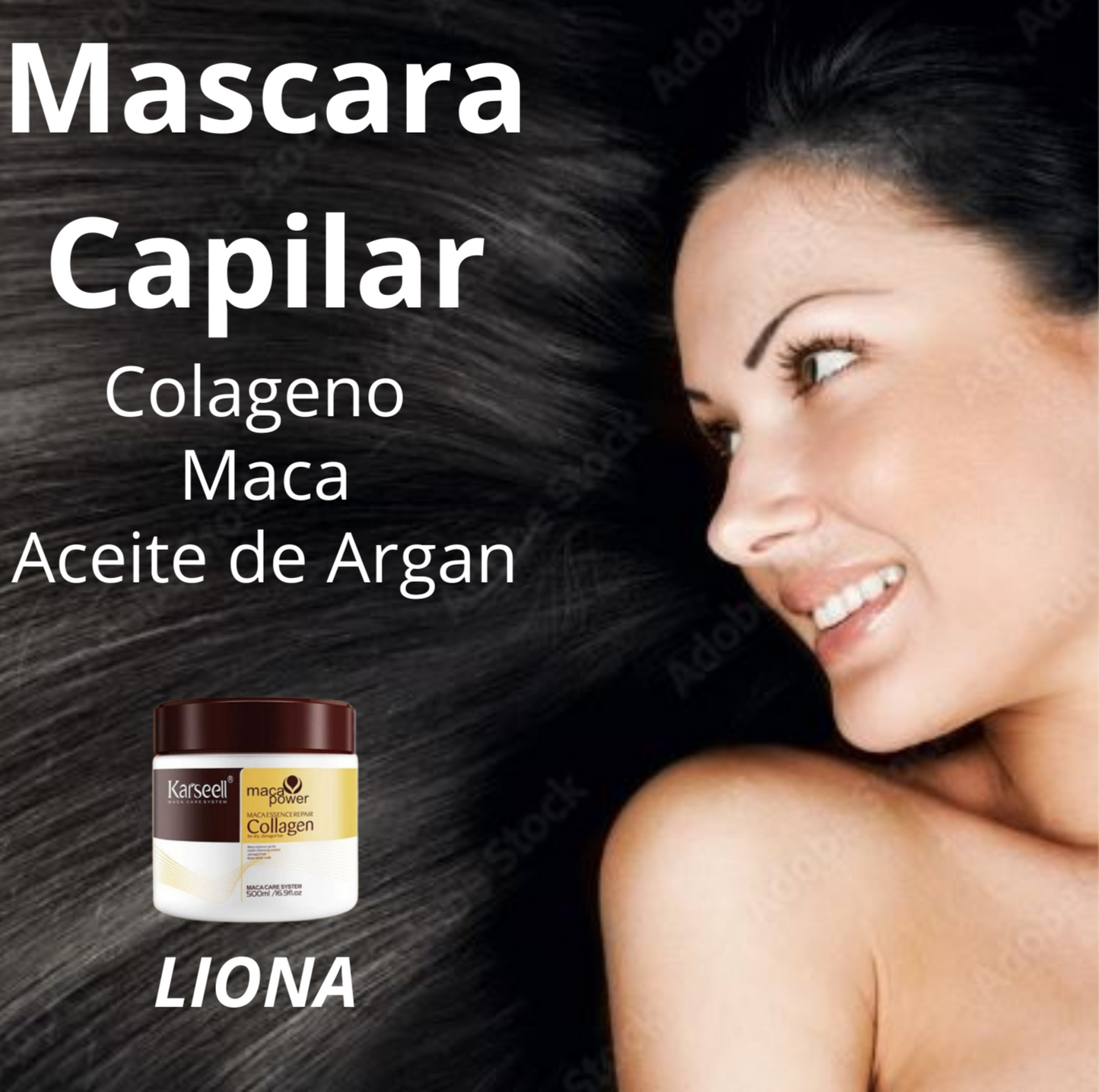 Máscara Capilar Maca Power Reparación Profunda, de Colágeno 500ml/Edición Premium LIONA