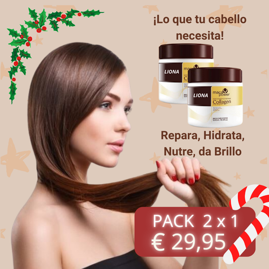 PACK 2 X 1 Máscara Capilar Maca Power Reparación Profunda, con Colágeno 200ml/Edición Premium LIONA (copia)