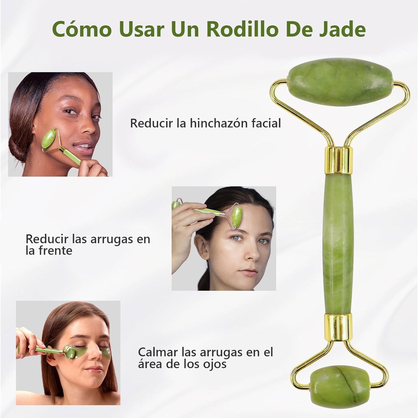 Rodillo de Piedra de Jade para Masaje Facial / Edición Limitada LIONA